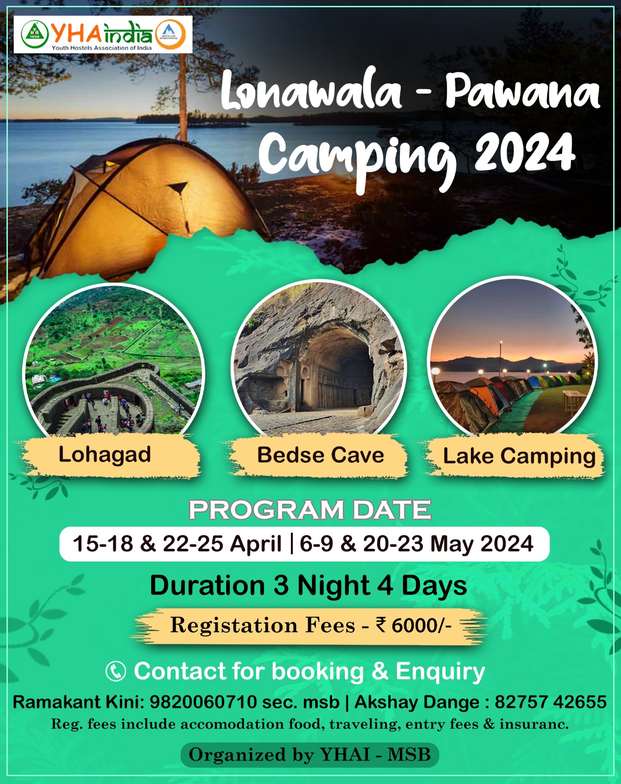 LONAVALA-PAWNA CAMPING CUM TRAINING-2024 (By Maharashtra State Branch)